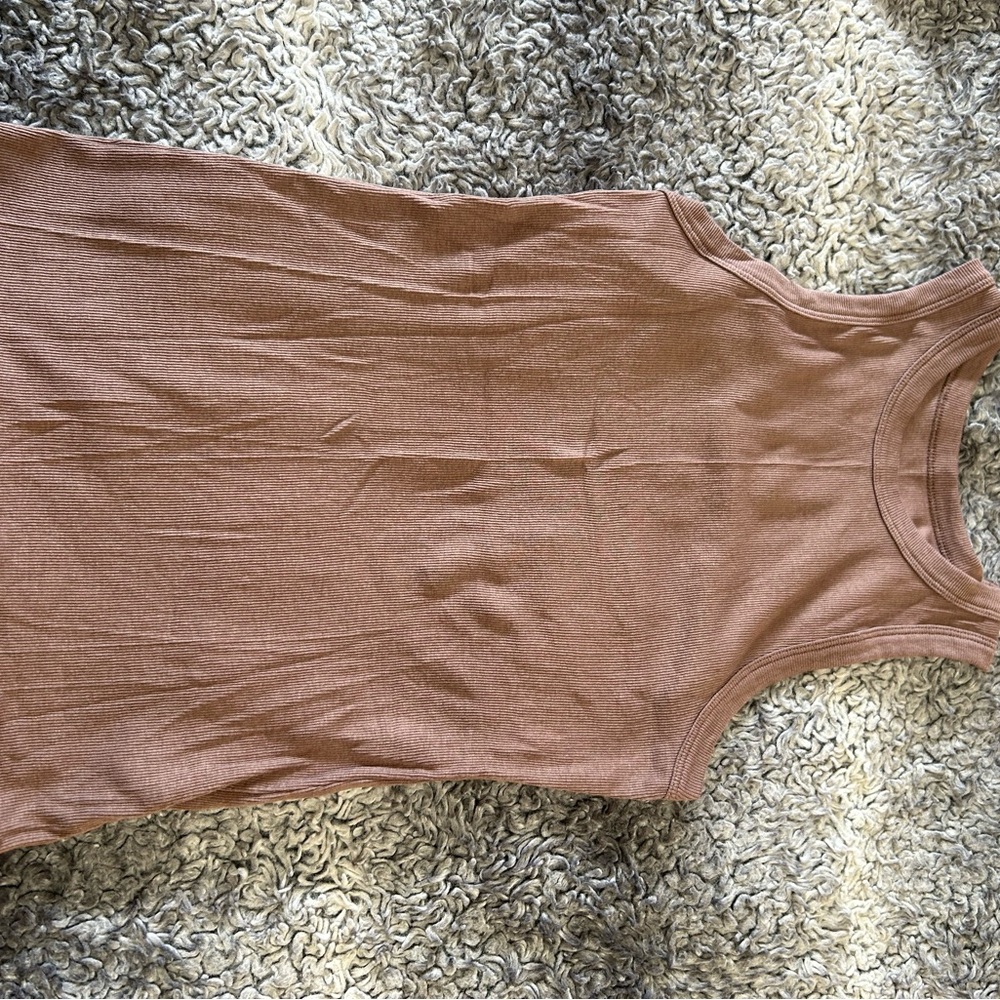 Sleeveless Brown Tank Top